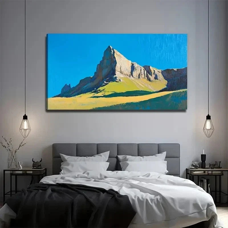 Modern Mountain Landscape Wall Art Canvas Office Home Room Framed 120x60cm