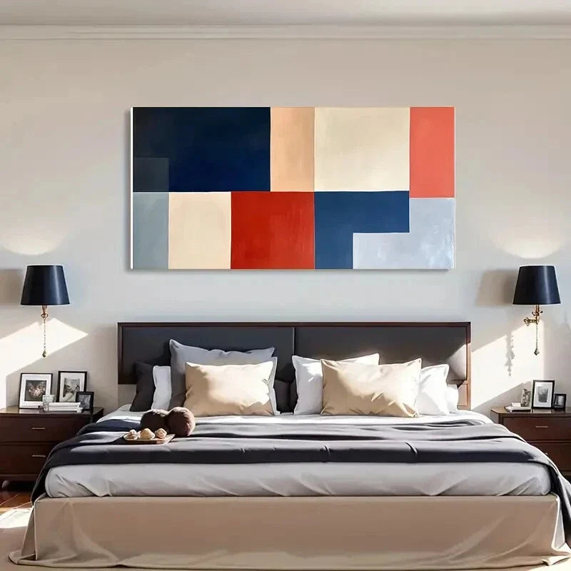 Abstract Minimalist Geometric Wall Art Canvas Office Home Room Framed 120x60cm