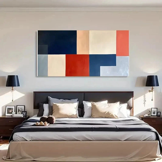Abstract Minimalist Geometric Wall Art Canvas Office Home Room Framed 120x60cm