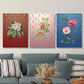 3pcs botanical flowers, euphorbia milii flowers Metal Print Ready to Hang Art