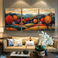 3pcs Rolling Hills Surrounded By Autumn Trees Metal Print Ready to Hang Art