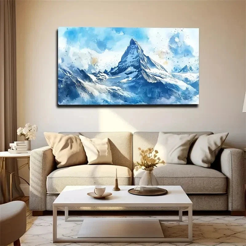 Snow Mountain Nature Wall Art Canvas Office Home Room Framed 120x60cm