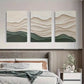 3pcs Abstract Geometric Wave Neutral Tones Metal Print Ready to Hang Art