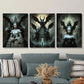 3pcs Haunted dragon castle illustration  Metal Print Ready to Hang Art