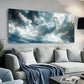 Majestic White Crane Sky wall canvas office home room framed 120x60cm