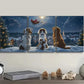 3pcs The dog looks at Santa Claus Metal Print Ready to Hang Art