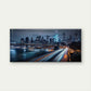 Midnight City Light Trails Wall Art Canvas Office Home Room Framed 80x45cm