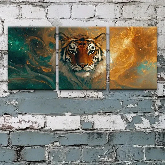 3pcs Beautiful Tiger Metal Print Ready to Hang Art