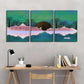 3pcs , Fresh Space Artistic Highlight Sika deer Metal Print Ready to Hang Art