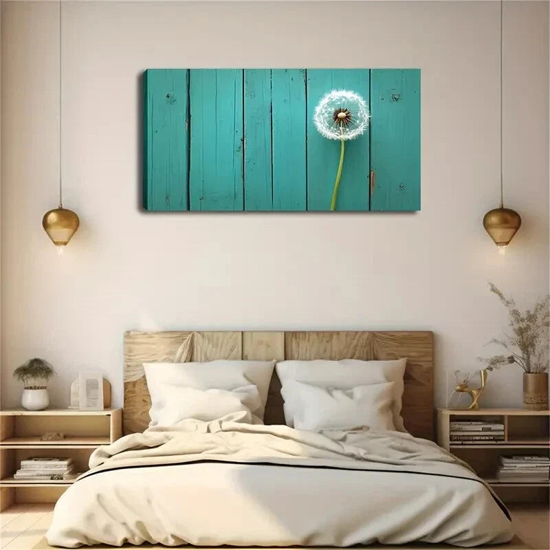 Dandelion In Front Green Board Wall Art Canvas Office Home Room Framed 120x60cm