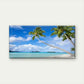 Palm Trees Blue Skies Beach Wall Art Canvas Office Home Room Framed 80x45cm