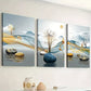 3pcs Simple elk light abstract geometric  Wall Art Set Canvas Framed 40x60cm - High Quality Print 100% Australian Made Wall Canvas Ready to Hang