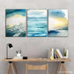 3pcs Sea Waves Landscape Decoration Poster Metal Print Ready to Hang Art
