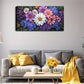 Vibrant Floral Cluster Colorful Wall Art Canvas Office Home Room Framed 120x60cm