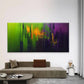 Abstract Green Purple Golden Wall Art Canvas Office Home Room Framed 120x60cm