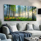 Misty Forest Nature Sunlit Wall Art wall canvas office home room framed 80x45cm