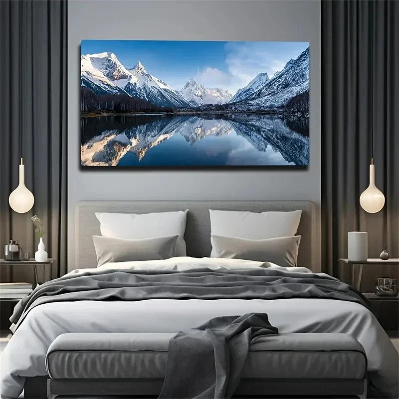 Majestic Snow Mountain Wall Art Canvas Office Home Room Framed 120x60cm