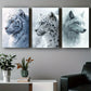 3pcs White Animal Gaze Abstract Beautiful Metal Print Ready to Hang Art
