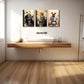 3pcs  Featuring a Panda, Dog, And Cat Sitting on a Toilet  Metal Print Ready to Hang Art
