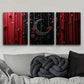 3pcs Black Moon and Red Roses Floral  Metal Print Ready to Hang Art