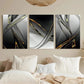 3pcs Nordic Abstract Yellow Black Gray Mural Metal Print Ready to Hang Art