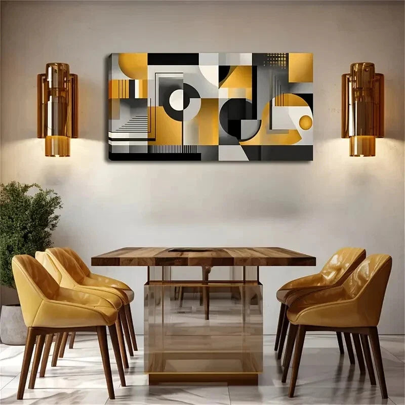 Abstract Décor Black White Wall Art Canvas Office Home Room Framed 120x60cm