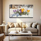 Flowers In The Snow Wall Art Canvas Office Home Room Framed 120x60cm