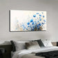 Blue Small Flowers Wall Art canvas office home room framed 120x60cm