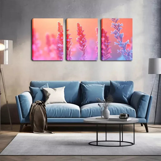 3pcs Decoration, Colorful Flowers Wall Art Set Canvas Framed 40x60cm - High Quality Print 100% Australian Made Wall Canvas Ready to Hang
