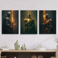 3pcs  Flame knight art of knight wearing full armor  Metal Print Ready to Hang Art