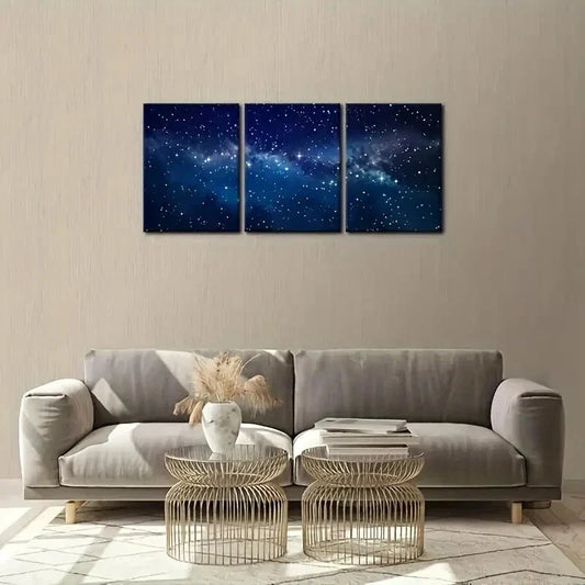 3pcs  Deep Space High Definition Star Metal Print Ready to Hang Art