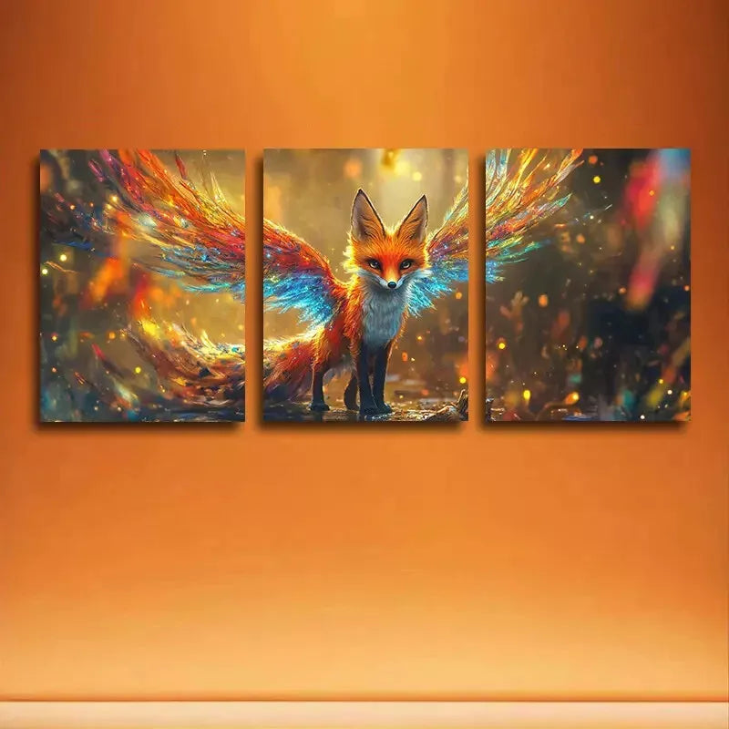 3pcs Charming Fox Canvas Framed 40x60cm - High Quality Print 100% Australian Made Wall Canvas Ready to Hang