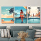 3pcs cute girl in swimming pool, summer Metal Print Ready to Hang Art