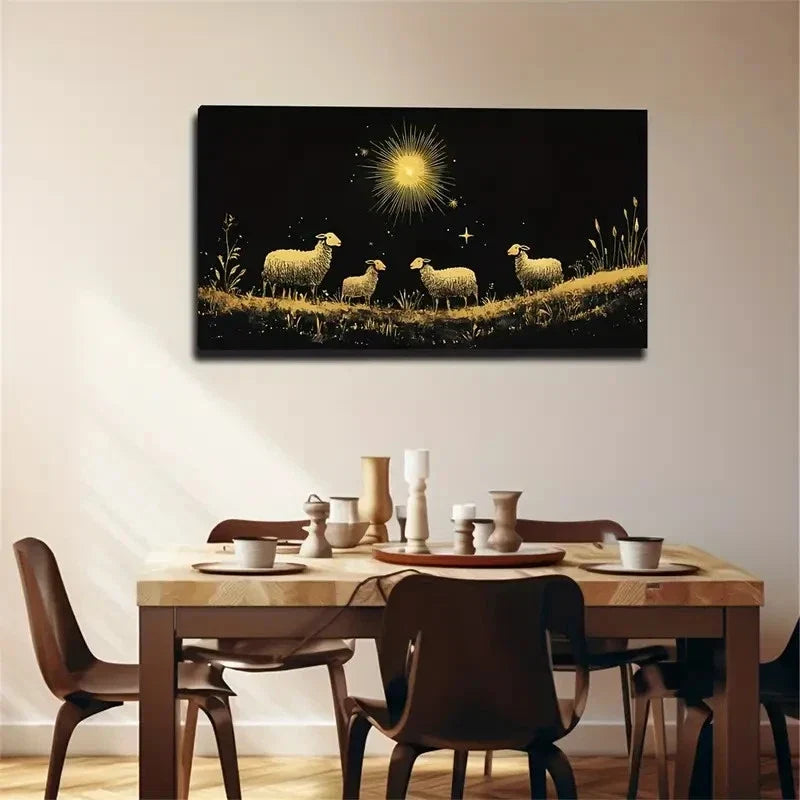 Slender Grass Stems Minimalist Wall Art Canvas Office Home Room Framed 80x45cm