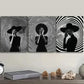 3pcs  The girl under the circle  Wall Art Set Canvas Framed 40x60cm - High Quality Print 100% Australian Made Wall Canvas Ready to Hang