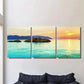 3pcs Sunset Ocean View Metal Print Ready to Hang Art