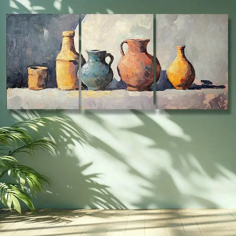 3pcs Pot and kettle Metal Print Ready to Hang Art