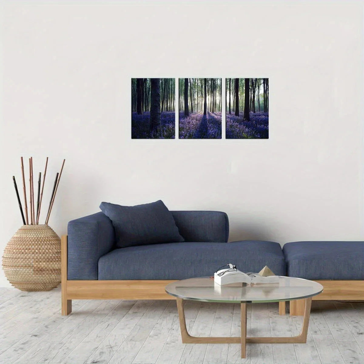 3pcs Purple Lavender Flowers Artwork Metal Print Ready to Hang Art