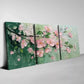 3pcs Magnificent Pink Flowers with Greenery Wall Art Set  Canvas Framed 40x60cm - High Quality Print 100% Australian Made Wall Canvas Ready to Hang