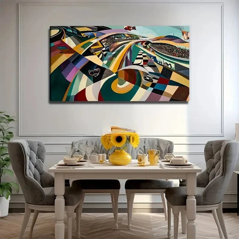 Vibrant Colorful Design Wall Art Canvas Office Home Room Framed 120x60cm