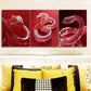 3pcs Red Crystal Snake  Wall Art Set Canvas Framed 40x60cm - High Quality Print 100% Australian Made Wall Canvas Ready to Hang