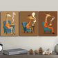 3pcs  The giraffe is on the chair Wall Art Set Canvas Framed 40x60cm - High Quality Print 100% Australian Made Wall Canvas Ready to Hang