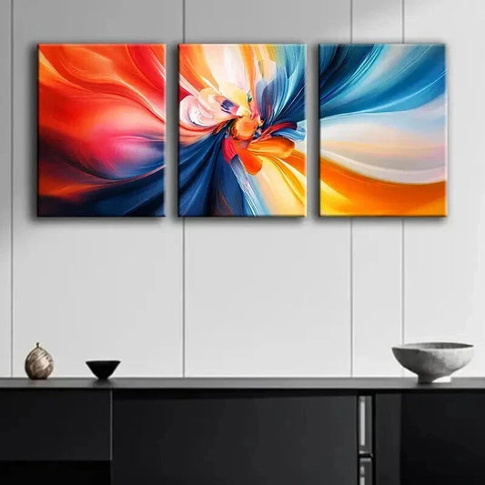 3pcs Colorful Swirling Vortex of Colors Perfect Wall Art Set Canvas Framed 40x60cm - High Quality Print 100% Australian Made Wall Canvas Ready to Hang