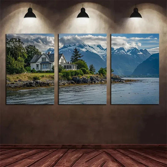 3pcs Northwest Pacific Scenery Metal Print Ready to Hang Art