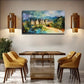 Enchanting Castle Vibrant Wall Art Canvas Office Home Room Framed 80x45cm