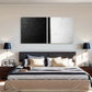 Black White Minimalist Texture Wall Art Canvas Office Home Room Framed 80x45cm