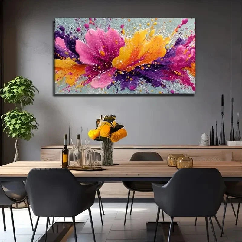 Color Powder Suitable Wall Art Canvas Office Home Room Framed 80x45cm