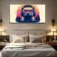 Hedgehog Wearing Headphones Wall Art Canvas Office Home Room Framed 120x60cm