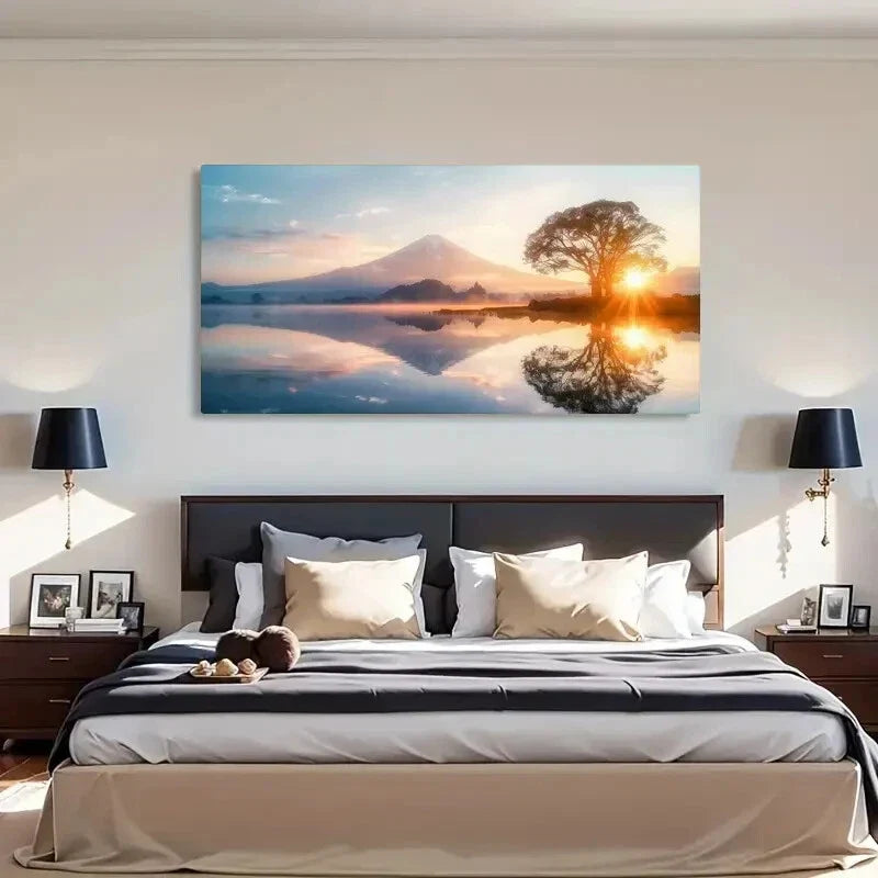 Japan Mount Fuji Beautiful Wall Art Canvas Office Home Room Framed 120x60cm