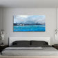 Abstract Art Blue Seaside wall canvas office home room framed 120x60cm